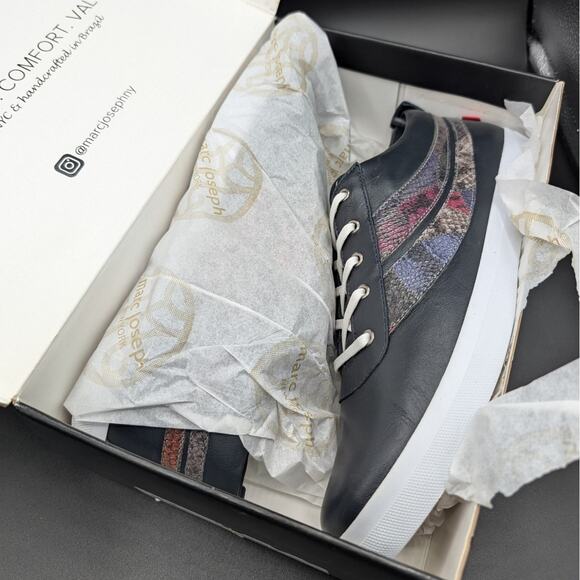 Marc Joseph New York shoes Mens 11 Bowery Sneaker Leather Blue Navy Napa - Picture 9 of 10